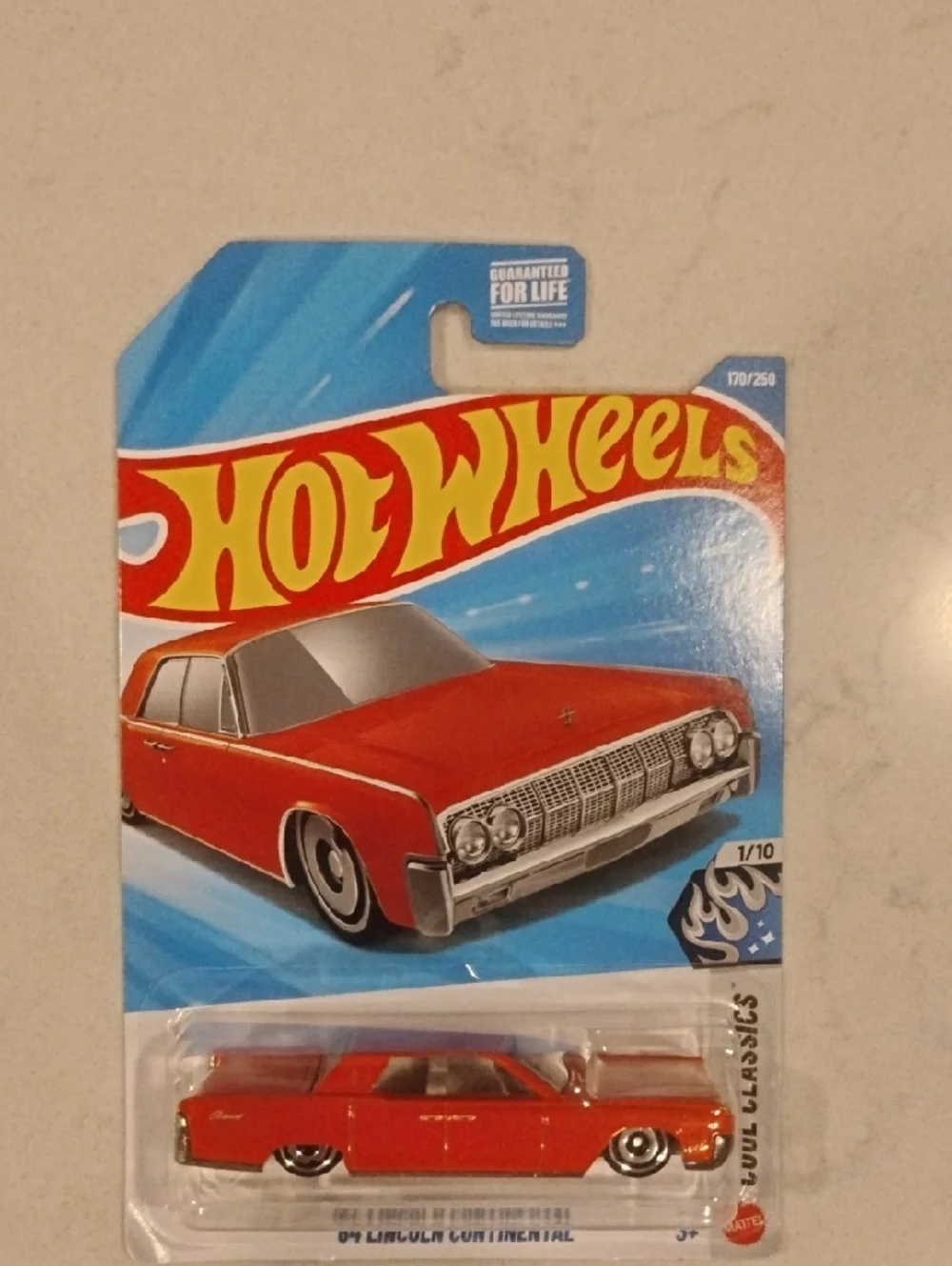 Mattel Hot Wheels Red 1964 Lincoln Continental Toy Car